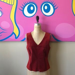 Rozae Nichols Red Suede Vest Top